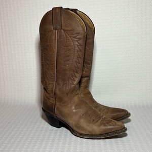 Justin Tan Leather Cowboy Boots Women’s 7.5